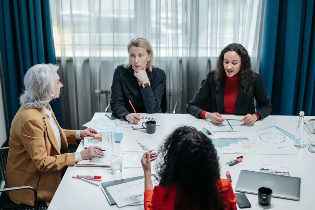 business women having a meeting inside the office